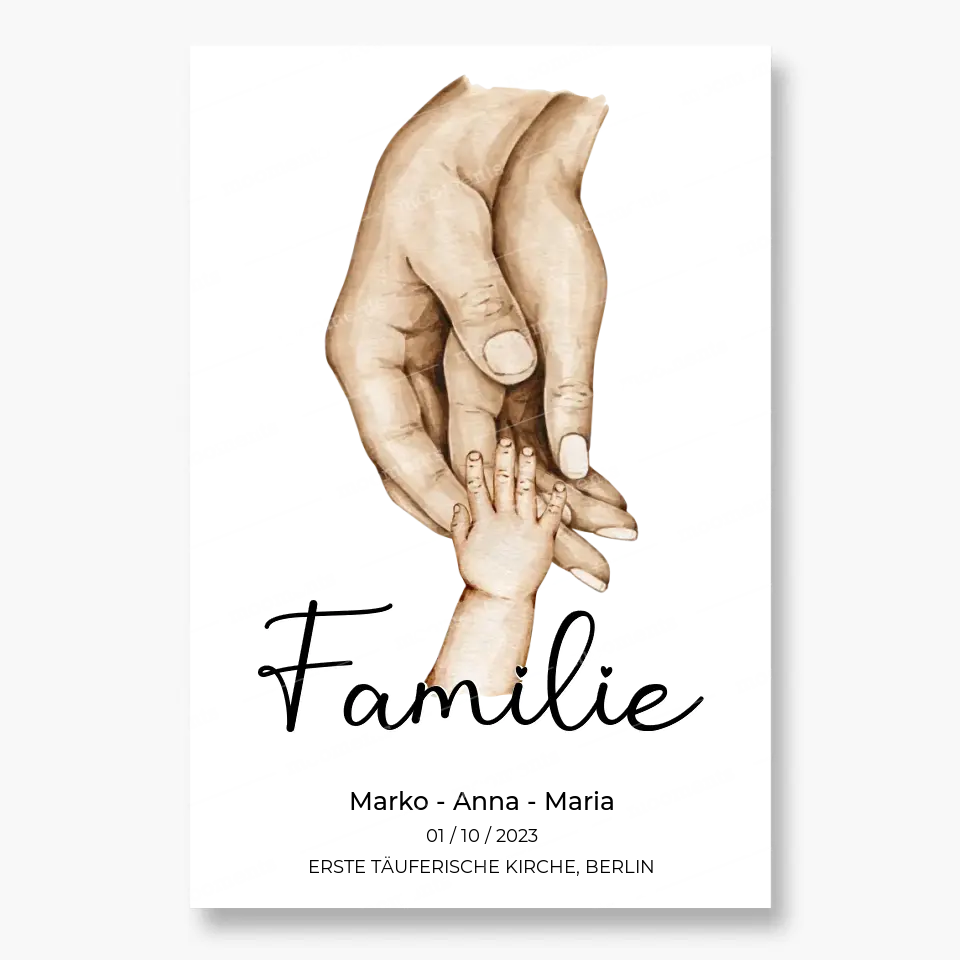 Personalisiertes Familien-Poster ,,Family ❤️" - Leinwand