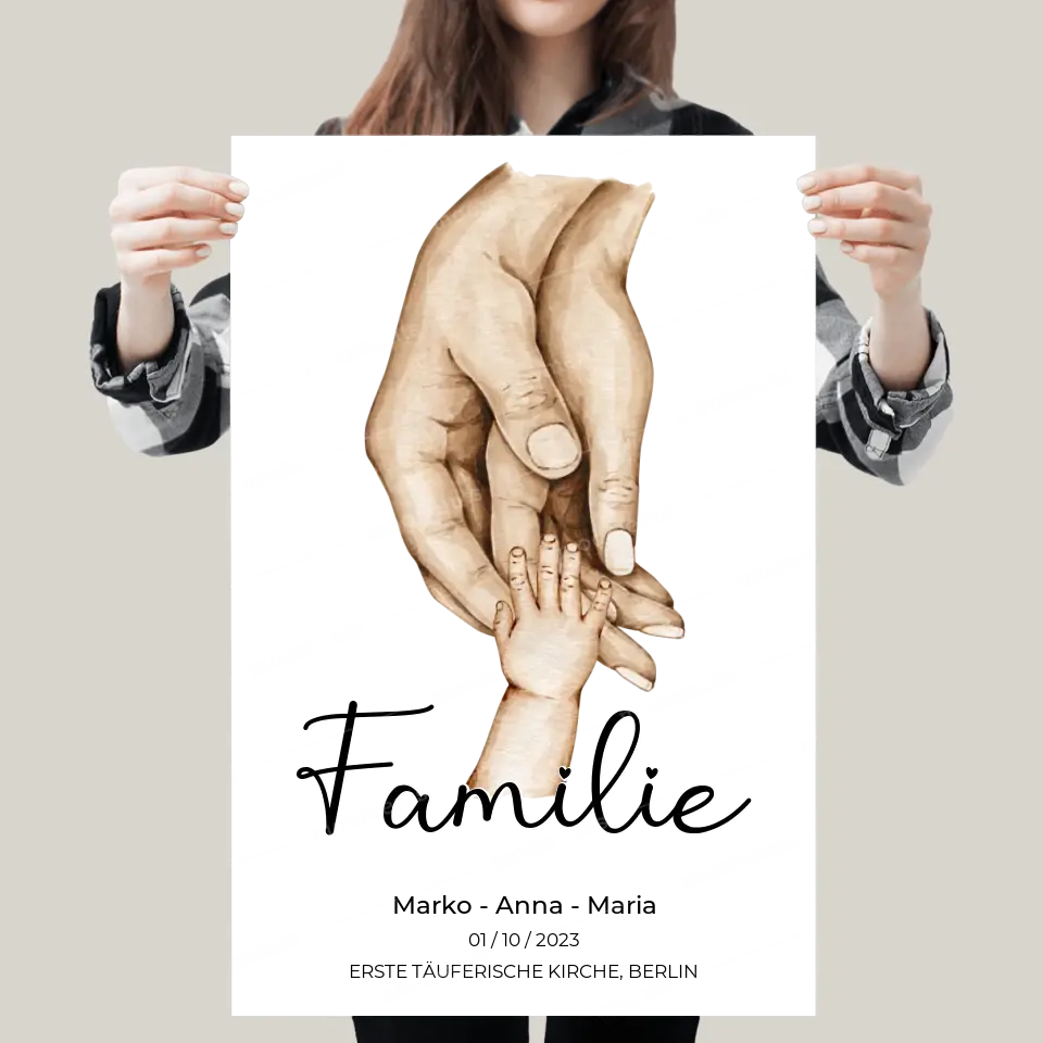 Personalisiertes Familien-Poster ,,Family ❤️" - Leinwand