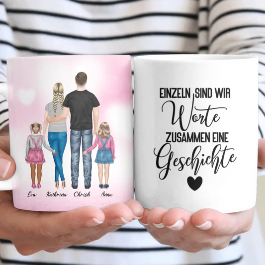 Die beste Familie - persönliches Wandbild - Tassen