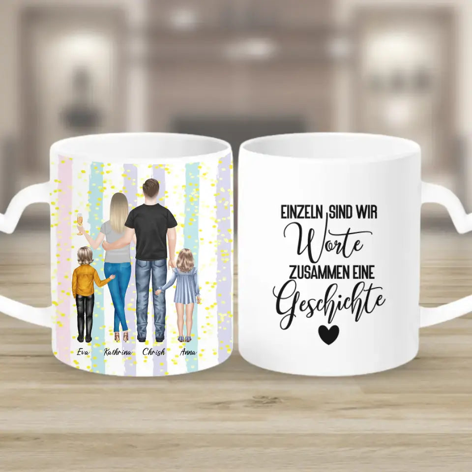 Wir sind Familie - personalisiertes Geschenk V4 - Tassen