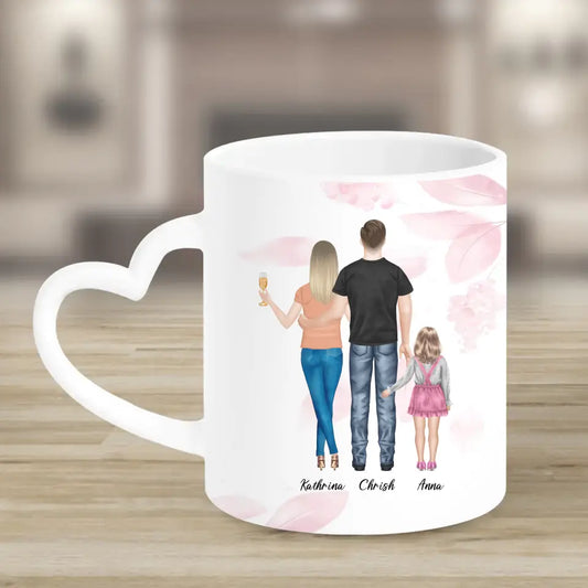 Wir sind Familie - personalisiertes Geschenk V3 - Herz Tassen