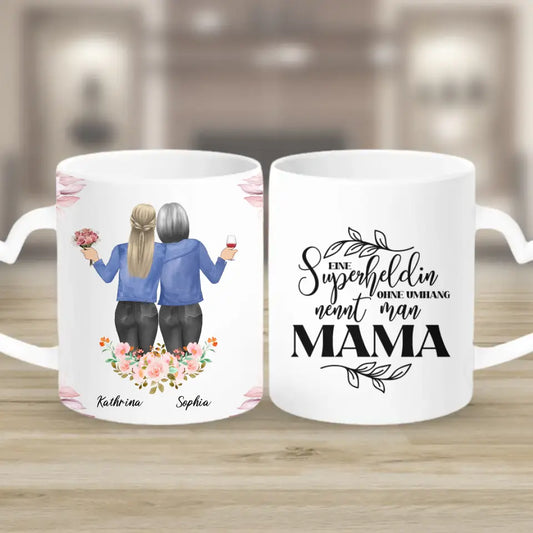 Personalisiertes Geschenk für Mama Floral - Herz Tassen