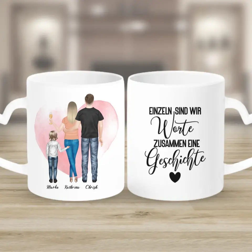 Wir sind Familie - personalisiertes Geschenk - Tassen